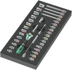 Wera 150130 7 Drawer Tool Rebel Roller Cabinet 1 Trolley With 78 Piece Tool Kit In Foam Inlays -Stahlwille Shop 05150110001