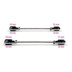 Beta 192/S2 2 Piece 4 In 1 Flat Bi-Hex Double Ended Reversible Ratcheting Spanner Set 8-19mm