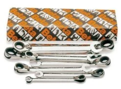Beta 142AS/8 8 Piece Imperial Reversible Ratchet Spanner Wrench Set 5/16"-3/4" AF