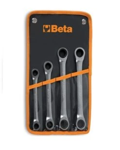 Beta 195AS/B4 4 Piece Imperial Flat Double Ratchet Ring Spanner Set 5/16-3/4" AF