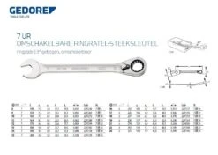 Gedore 7 UR Metric Reversible Ratcheting Combination Spanner Wrench 13mm -Stahlwille Shop 2297256 2 8