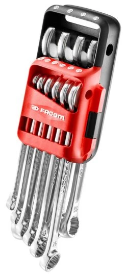 Facom 440.JP10 10 Piece 440 Series Metric Combination Spanner Wrench Set 8-19mm In Storage Clip -Stahlwille Shop 440.JP10