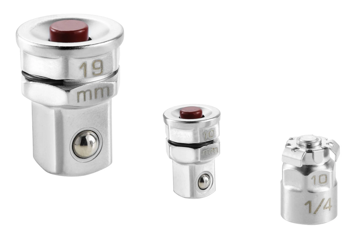 Facom 467.ADAPT10-19 3 Pce Adaptor Set - Converts Ratchet Spanner To Square Drives For Sockets 3 Facom 467.ADAPT10-19 3 Pce Adaptor Set - Converts Ratchet Spanner To Square Drives For Sockets