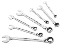 Facom 467B.J7 7 Piece Reversible Ratcheting Anti Slip Combination Spanner Set 8-19mm