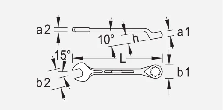 Gedore 1B Imperial Combination Spanner Wrench 1/2" AF 4 Gedore 1B Imperial Combination Spanner Wrench 1/2" AF - Image 2