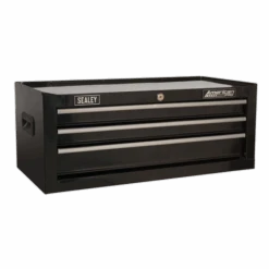 Sealey AP22BSTACK 14 Drawer Tool Box Stack - Roll Cab, Top &amp; Mid Chests - Black -Stahlwille Shop AP223B