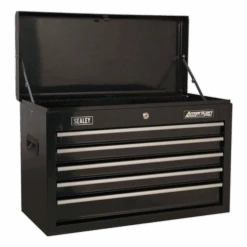 Sealey AP22BSTACK 14 Drawer Tool Box Stack - Roll Cab, Top &amp; Mid Chests - Black -Stahlwille Shop AP225B
