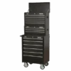 Sealey AP22BSTACK 14 Drawer Tool Box Stack - Roll Cab, Top &amp; Mid Chests - Black -Stahlwille Shop AP22BSTACK PIC2