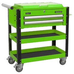 Sealey AP760MHV Heavy-Duty Mobile Tool &amp; Parts Trolley 2 Drawers &amp; Lockable Top - Green -Stahlwille Shop AP760MHV CLOSED