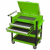 Sealey AP760MHV Heavy-Duty Mobile Tool &amp; Parts Trolley 2 Drawers &amp; Lockable Top - Green -Stahlwille Shop AP760MHV DRAWERS OPEN PIC4 DFC33196