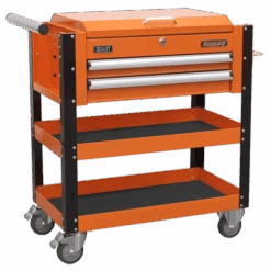 Sealey AP760MO Heavy-Duty Mobile Tool And Parts Trolley 2 Drawers And Lockable Top - Orange -Stahlwille Shop AP760MO CLOSED DFC33184