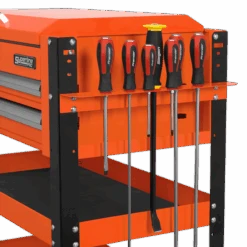 Sealey AP760MO Heavy-Duty Mobile Tool And Parts Trolley 2 Drawers And Lockable Top - Orange -Stahlwille Shop AP760MO SCREWDRIVER RACK DFC33183