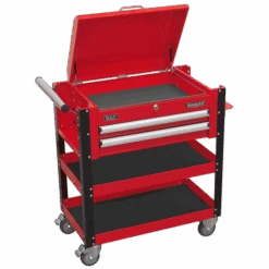 Sealey AP760M Heavy-Duty Mobile Tool & Parts Trolley 2 Drawers & Lockable Top - Red 12 Sealey AP760M Heavy-Duty Mobile Tool & Parts Trolley 2 Drawers & Lockable Top - Red -Stahlwille Shop AP760M PIC3 DFC33276