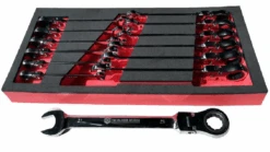 Britool Hallmark BHFRWSET13 13 Piece Flexible Ratchet Combination Spanner Set 8-21mm Foam Tray
