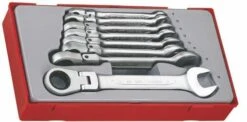 Teng TT6508RF Flexible Ratcheting Combination Spanner Set In Tool Box Tray