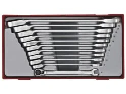 Teng TT6511R 11 Pce. Metric Ratchet Combination Spanner Set In Tool Box Tray -Stahlwille Shop TT6511R1