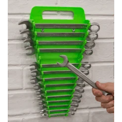 Sealey WR08HV Spanner Rack To Hold 15 Spanners - Tool Box Or Wall Mounted Hi-Vis -Stahlwille Shop WR08HV ACT ON WALL DFC0102387