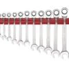 Teng WRSP12RS 12 Piece Ratcheting Combination Spanner Set On Wall Rack 8-19mm -Stahlwille Shop WRSP12RS