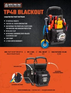 Veto Pro Pac TP4B-BLACKOUT Tool Pouch -Stahlwille Shop tp4b blackout sellsheet V3 2VTj 1
